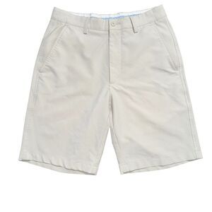 FJ Footjoy Men's Beige Golf Shorts Size 30 Chino Flat Front